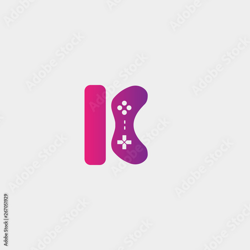 letter k ame logo design template vector illustration,gamepad icon element