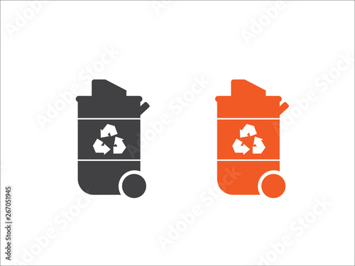 Recycle bin icon vector isolated on white background.