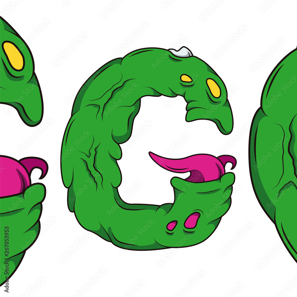 Letter zombie font monster alphabet hi-res stock photography and