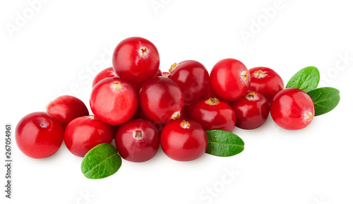 cranberry isolated on white background, clipping path, full depth of field photo