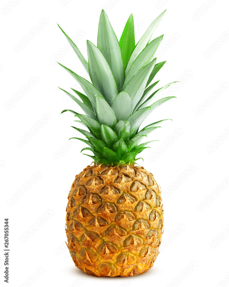 Obraz premium pineapple isolated on white background, clipping path, full depth of field