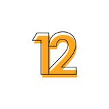Number 12 Vector Template Design Illustration Design for Anniversary Celebration