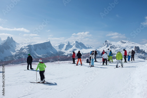Sciatori sulle Dolomiti