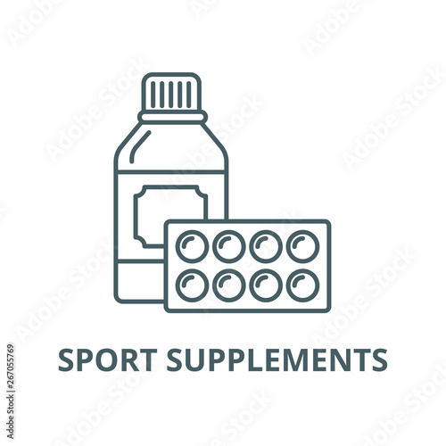 Sport supplements vector line icon, outline concept, linear sign