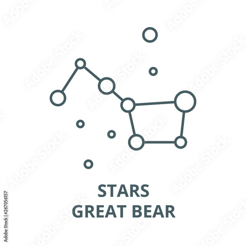 Stars,big dipper,great bear vector line icon, outline concept, linear sign