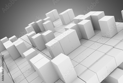 3D abstract geometric background with cubes. 3d illustration