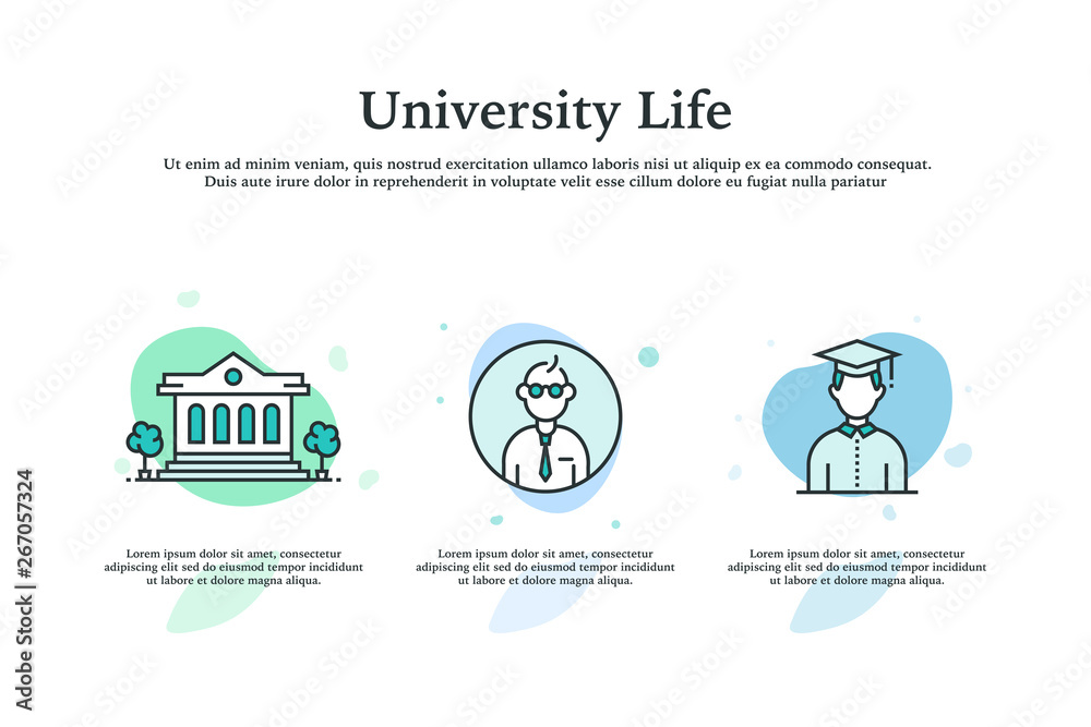 University Life Icon Concept