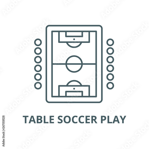 Table soccer play vector line icon, outline concept, linear sign