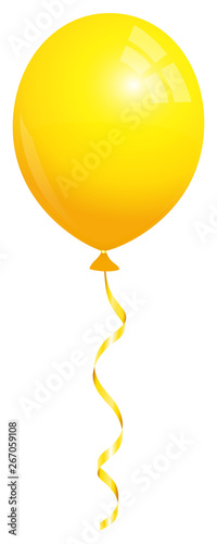 Einzelner Gelber Luftballon
