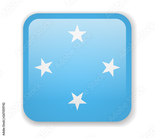 Micronesia flag bright square icon on a white background