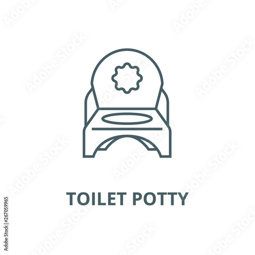 Toilet potty vector line icon, outline concept, linear sign