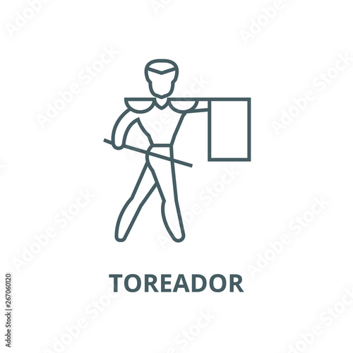 Toreador,matador vector line icon, outline concept, linear sign
