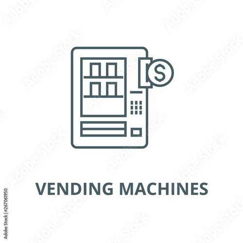 Vending machines vector line icon, outline concept, linear sign