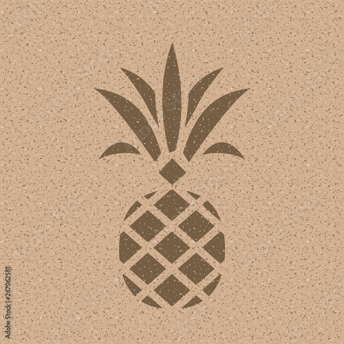 Pineapple on Nature Paper. Texture Look.