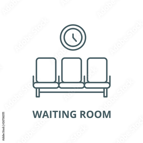 Waiting room vector line icon, outline concept, linear sign