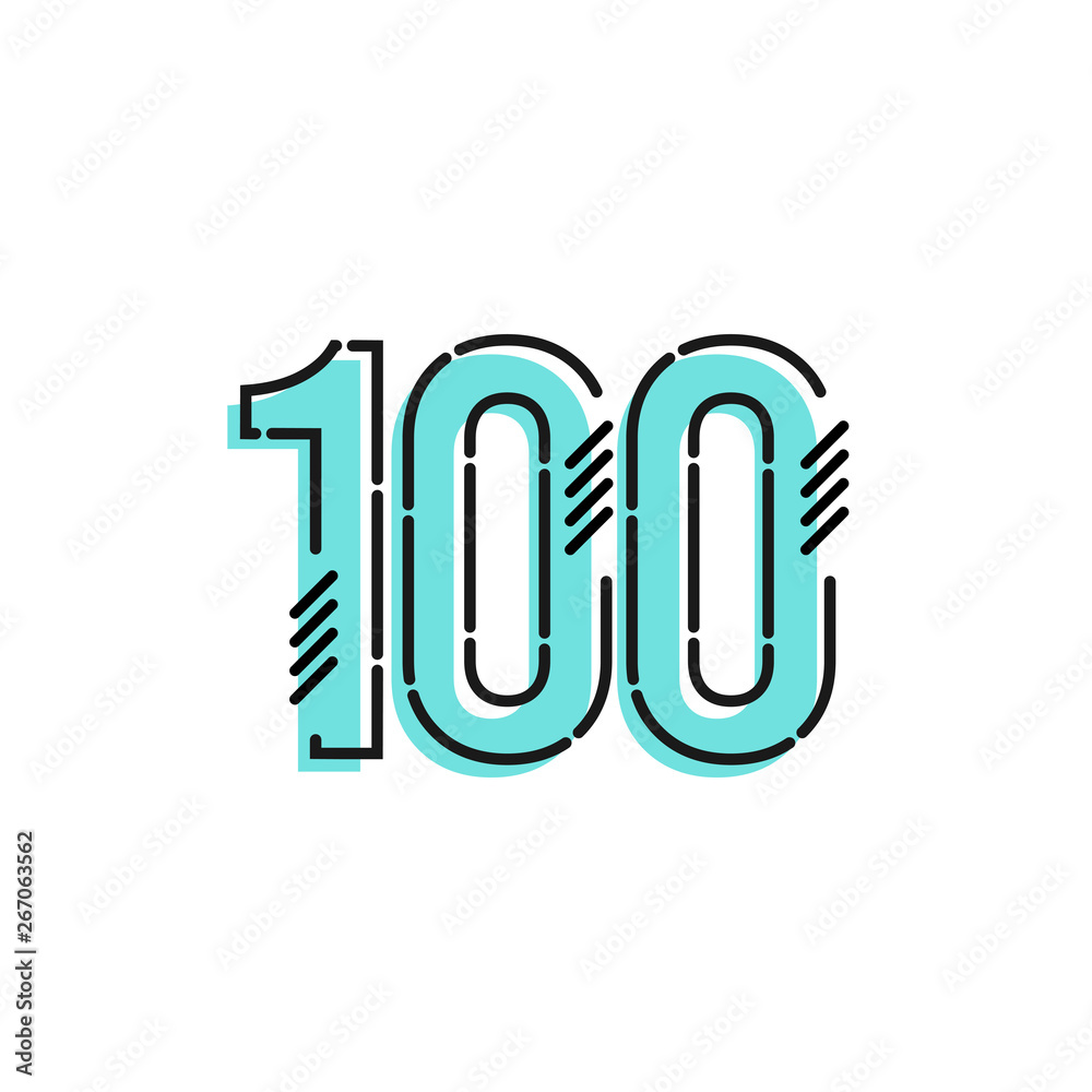 Number 100 Vector Template Design Illustration Design for Anniversary Celebration