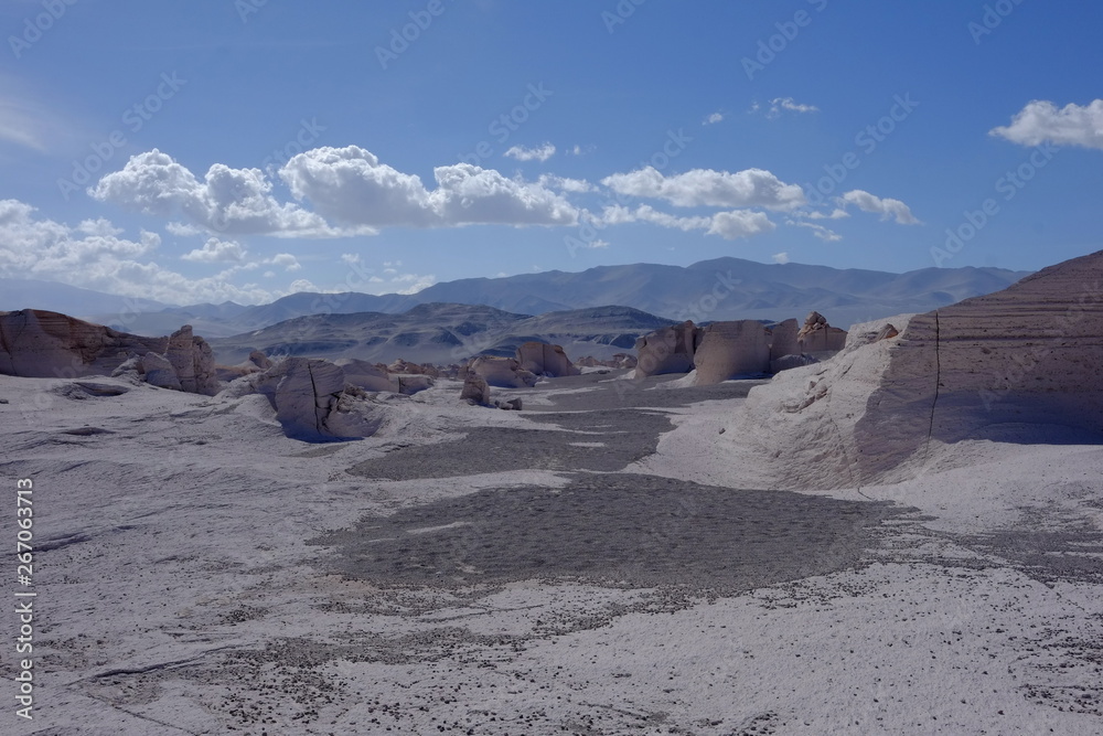 rocky volcanic landscape in the Andes Mountains