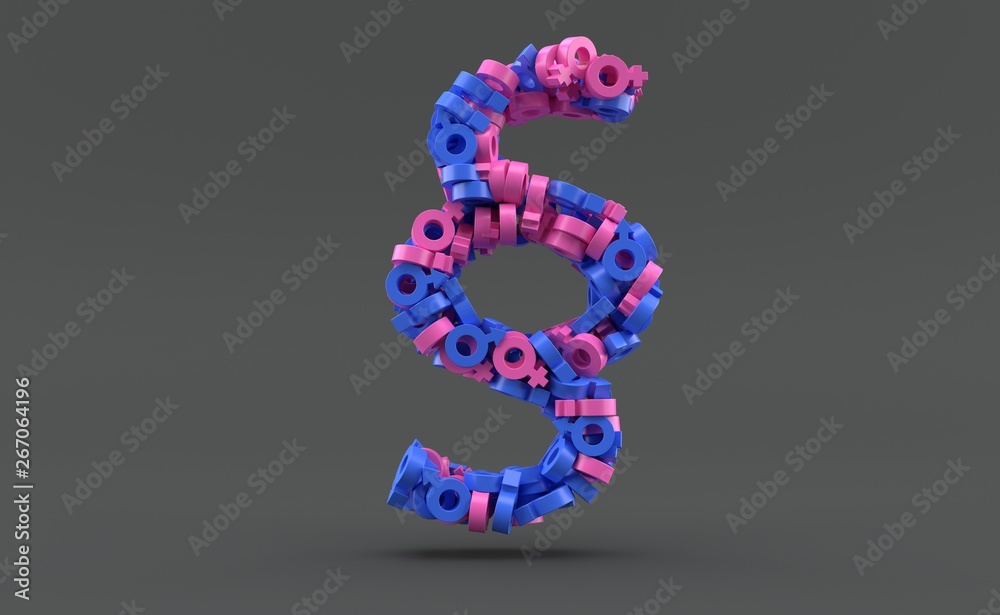 Fototapeta premium Male and female gender symbols in paragraph symbol shape