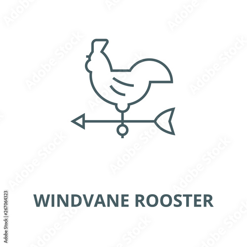 Windvane rooster vector line icon, outline concept, linear sign