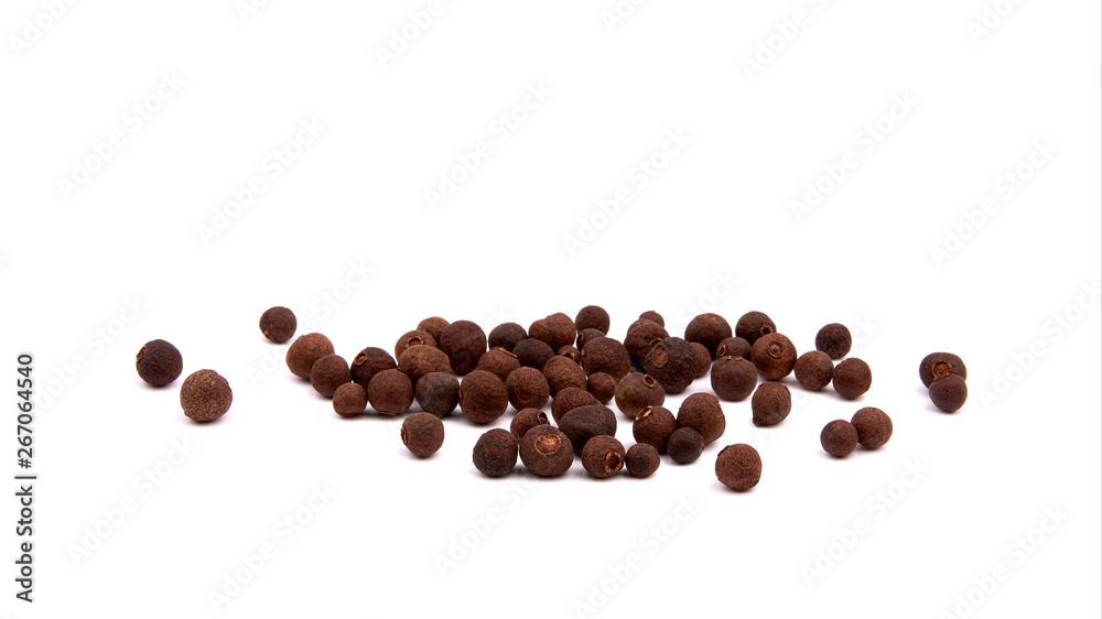 Pile of Pimenta dioica New Spice, Isolated on White Backgroun Pile of Pimenta dioica New Spice, Isolated on White Backgroun