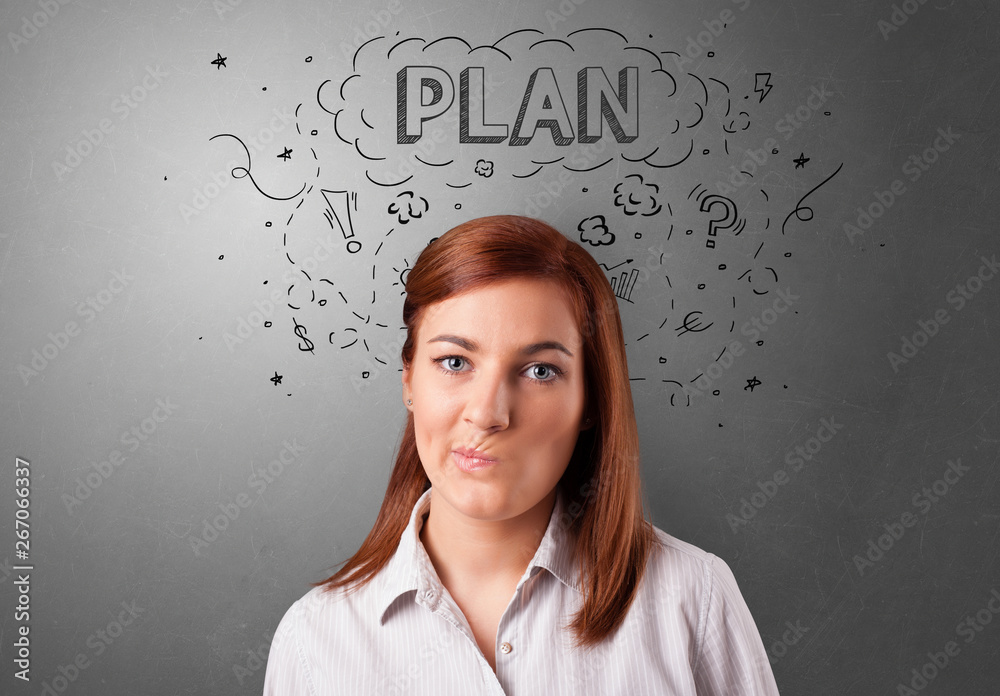 Young pretty person looking forward to success
