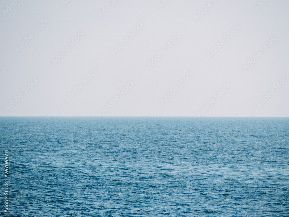 Foggy weather on a open sea