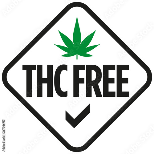 THC free icon on white background - vector