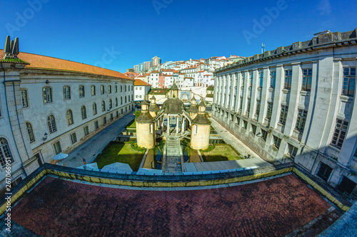 over the small square in a sunny day in Portugal