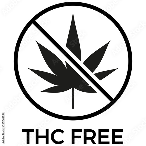THC free icon on white background - vector