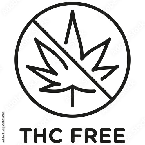 THC free icon on white background - vector