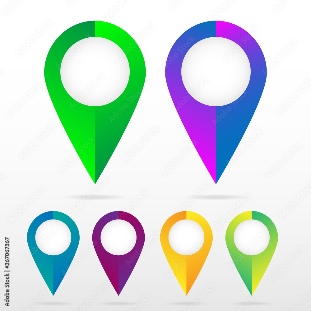 set of bright map pointers