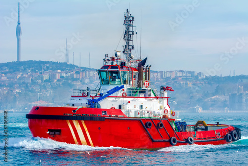 Coast Guard patrol boat rushing to the rescue photo