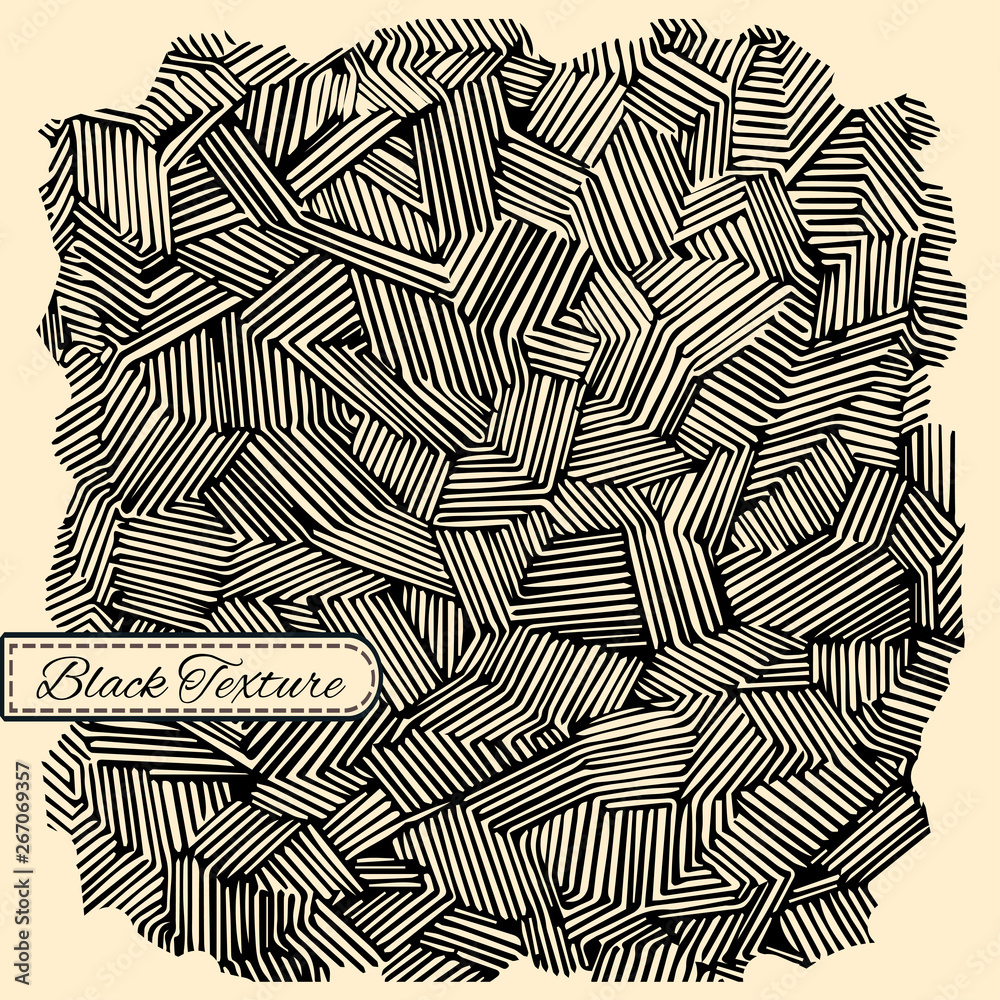 Black weaving texture with hatch on beige background. Vector illustration. Black weaving texture with hatch on beige background. Vector illustration.