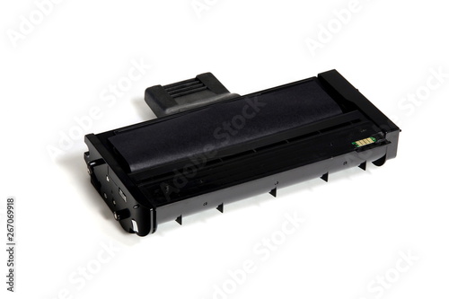 Toner cartridge black isolated on white background.