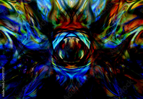 abstract background with swirling movements in elemental structure.