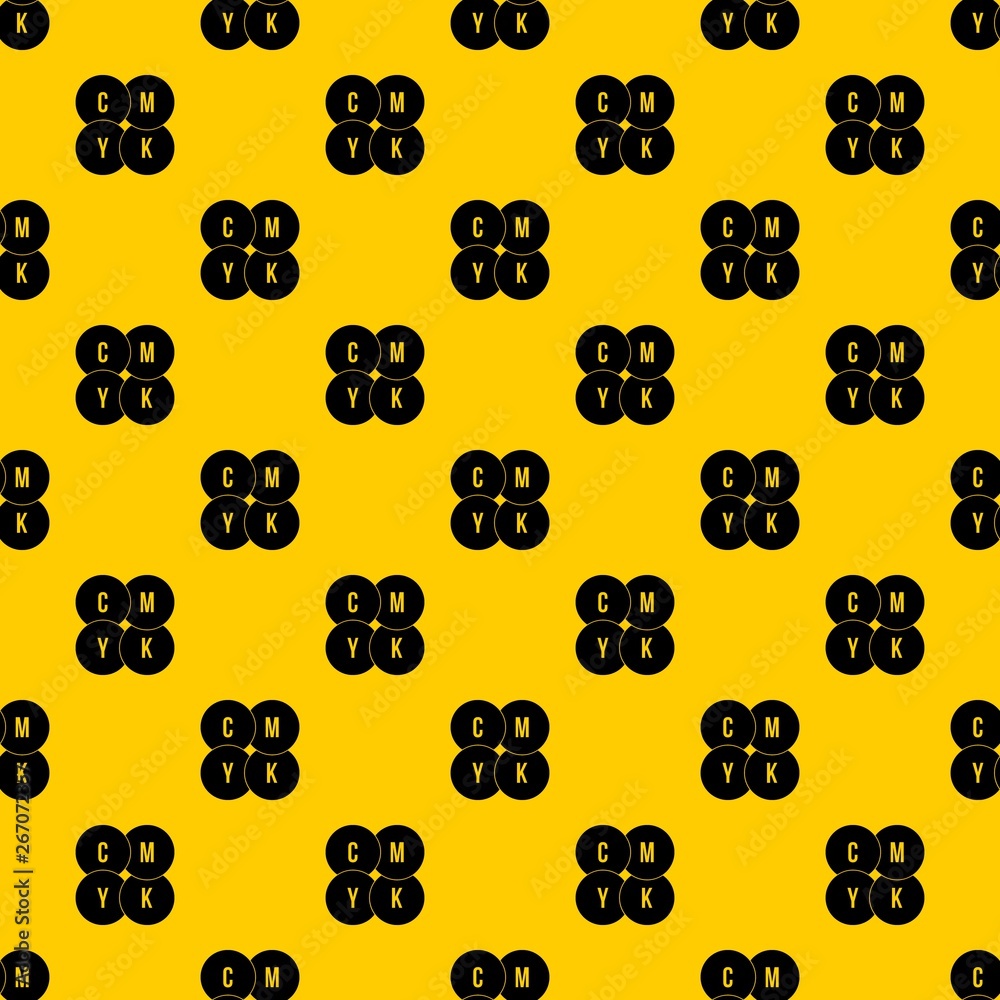 CMYK circles pattern seamless vector repeat geometric yellow for any design