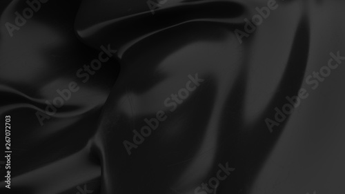Abstract black background. Smooth black wave . Scratched Plastic. Dark luxury texture. Oil, petroleum, rock-oil. Silk, satin. Black tar, gum