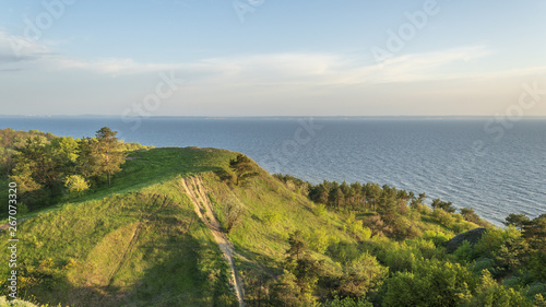 Landscape. view from the mountain to the reservoir