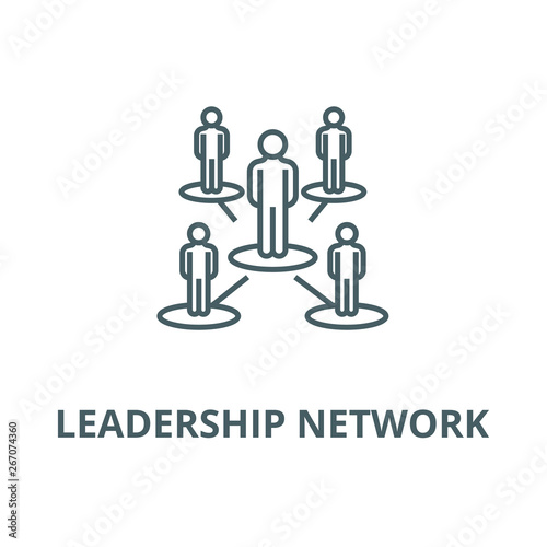 Leadership network,multilevel  vector line icon, outline concept, linear sign