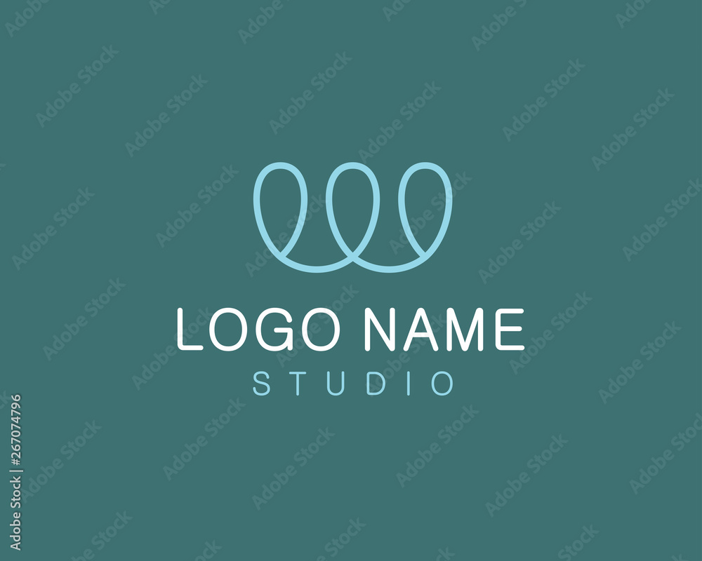 Fototapeta premium Abstract letter W logo. Icon design template element