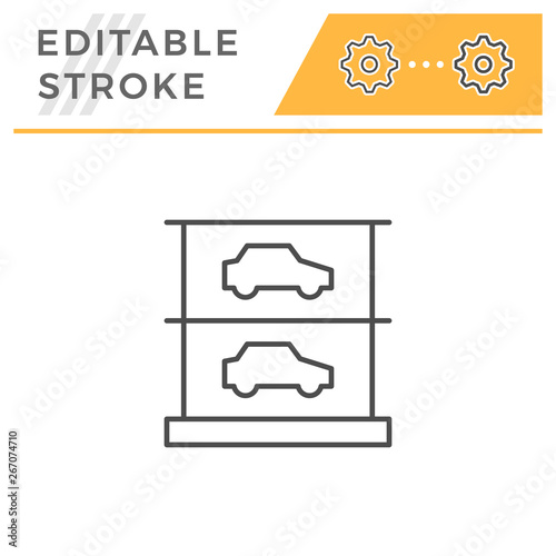 Multilevel parking editable stroke line icon