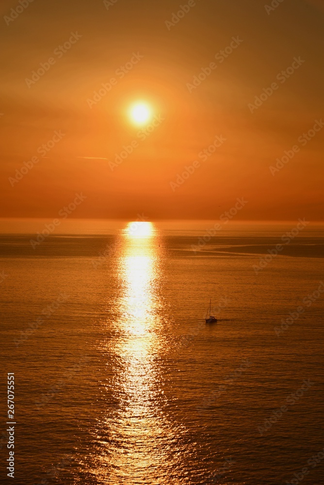 Sunset , Atlantic Ocean , Gold light , Baiona