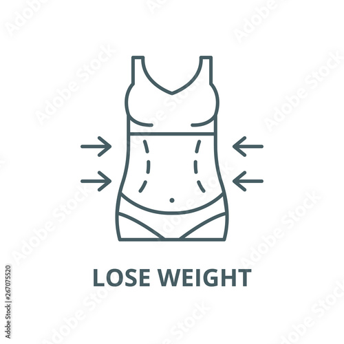 Lose weight vector line icon, outline concept, linear sign