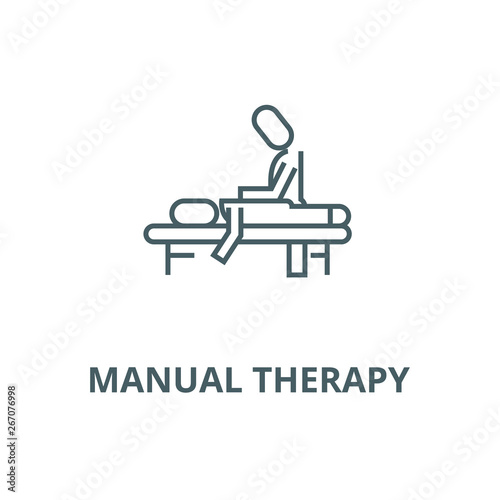 Manual therapy,massage,spa,osteopathy vector line icon, outline concept, linear sign