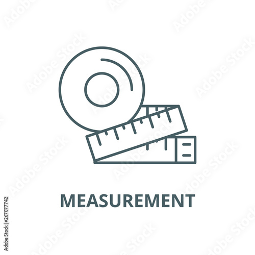 Measurement of the figure vector line icon, outline concept, linear sign