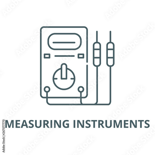 Measuring instruments vector line icon, outline concept, linear sign