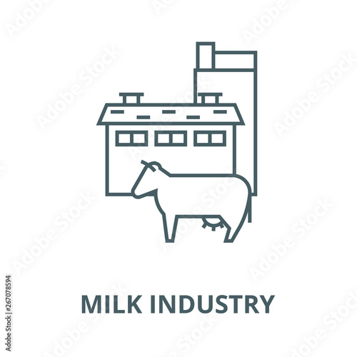 Milk industry vector line icon, outline concept, linear sign
