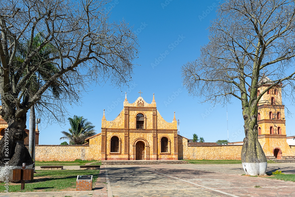 Jesuit Mission church in San Jose de Chiquitos, Bolivia