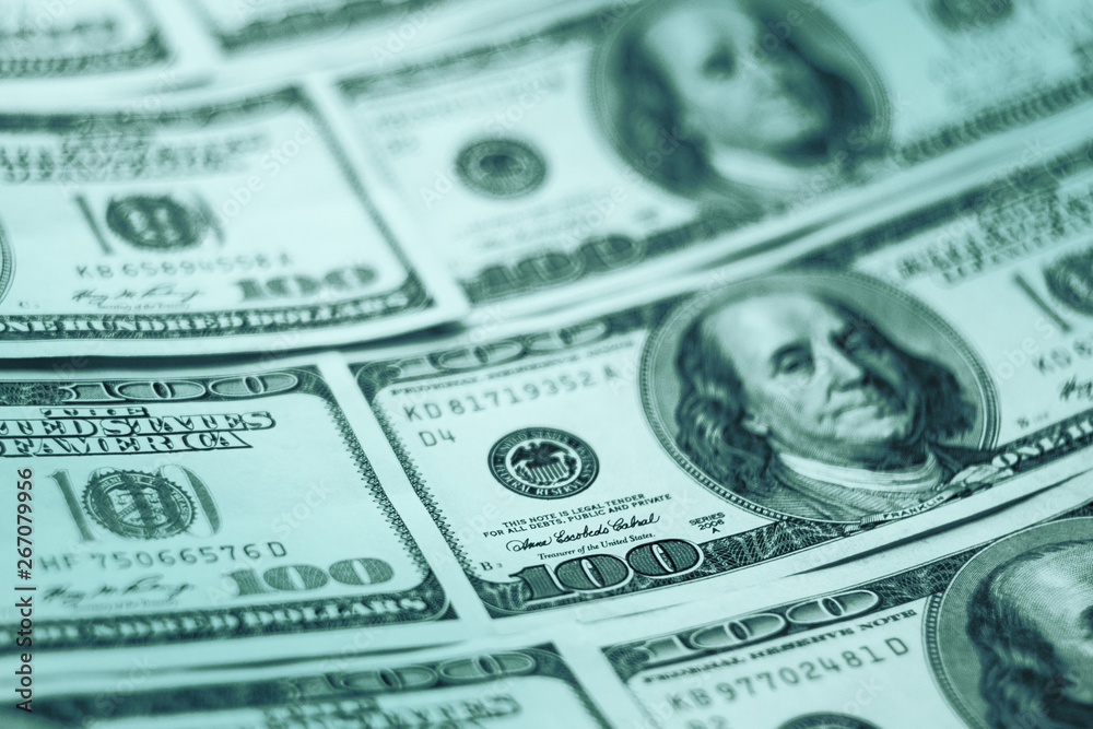 Closeup American dollars banknotes background Closeup American dollars banknotes background