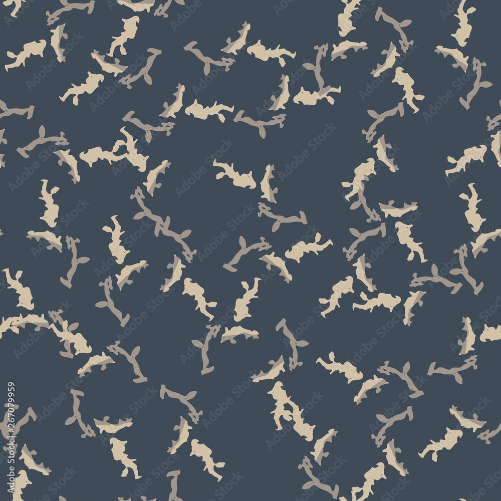 Urban camouflage of various shades of beige, grey and blue colors